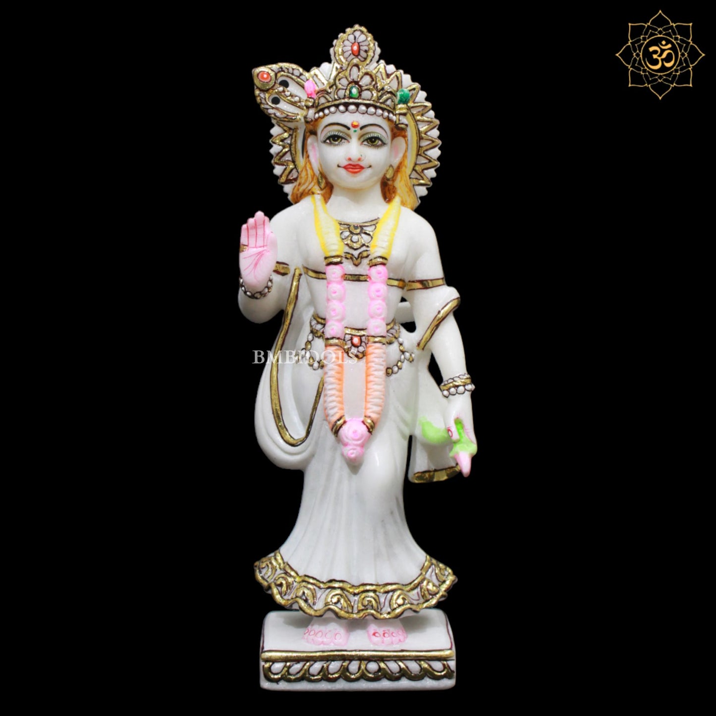 White Marble Radha Krishna Murti in Small Size for Homes