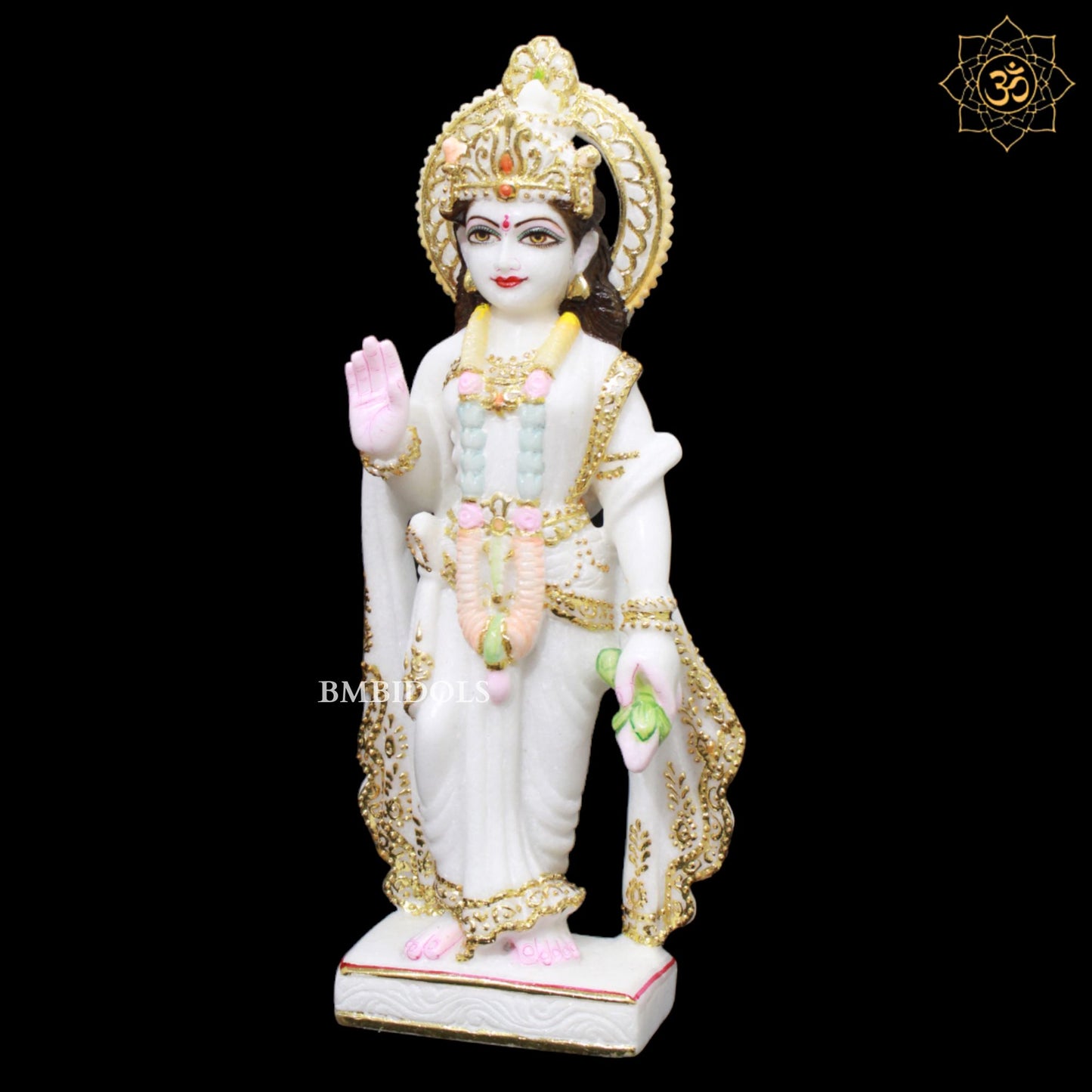 White Marble Ram Darbar Murti in 15inches in Amboze for Homes and Temples