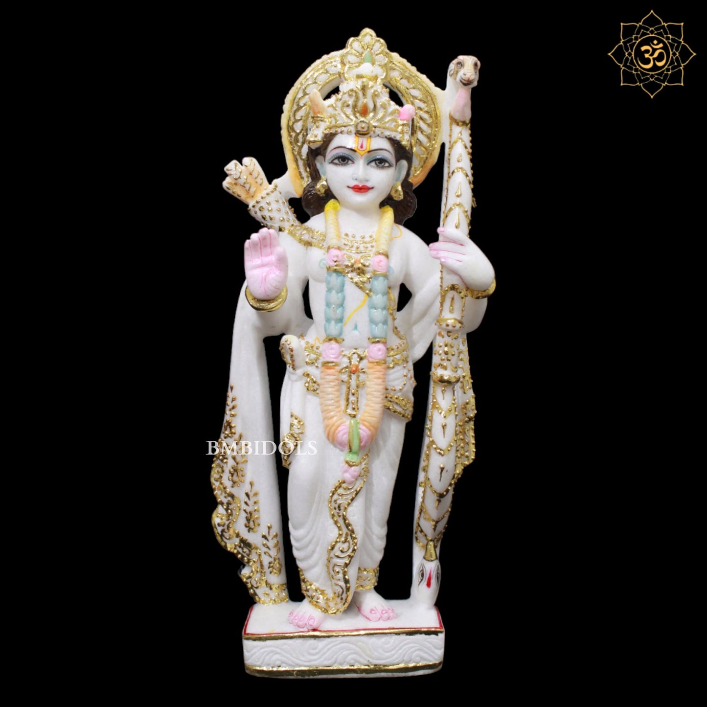 White Marble Ram Darbar Murti in 15inches in Amboze for Homes and Temples