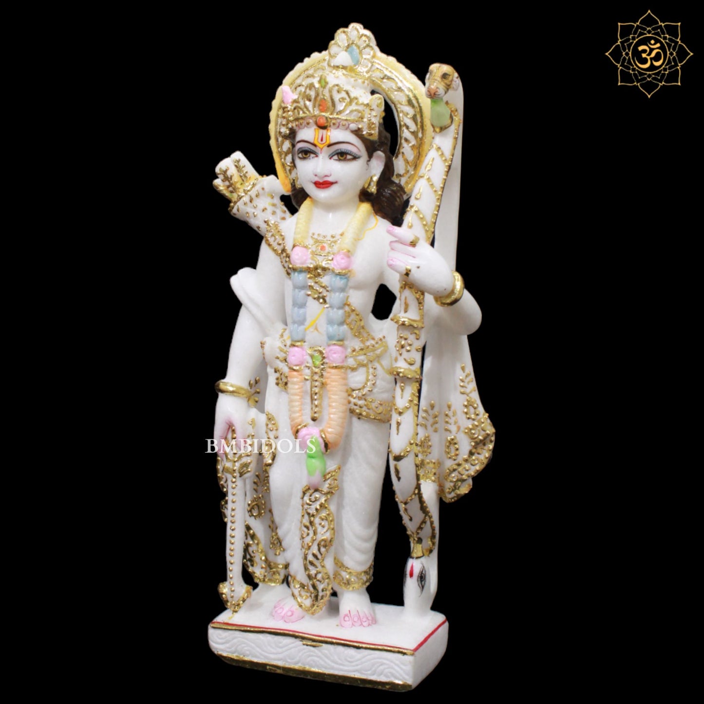 White Marble Ram Darbar Murti in 15inches in Amboze for Homes and Temples