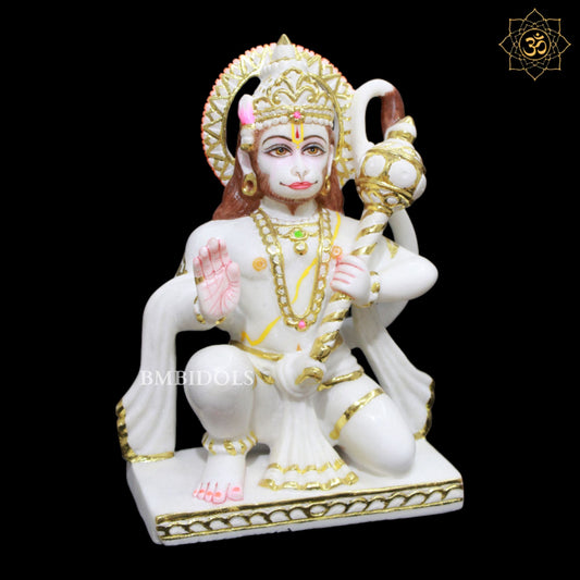 1Feet Marble Hanuman Murti for Homes and Temples in Makrana Marble