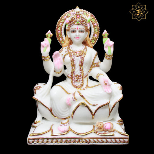 Marble Lakshmi Maa Murti for Homes and Temples in 1feet