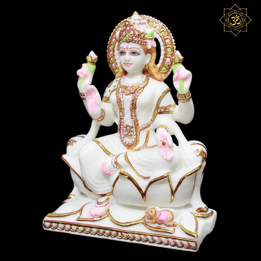 Marble Lakshmi Maa Murti for Homes and Temples in 1feet