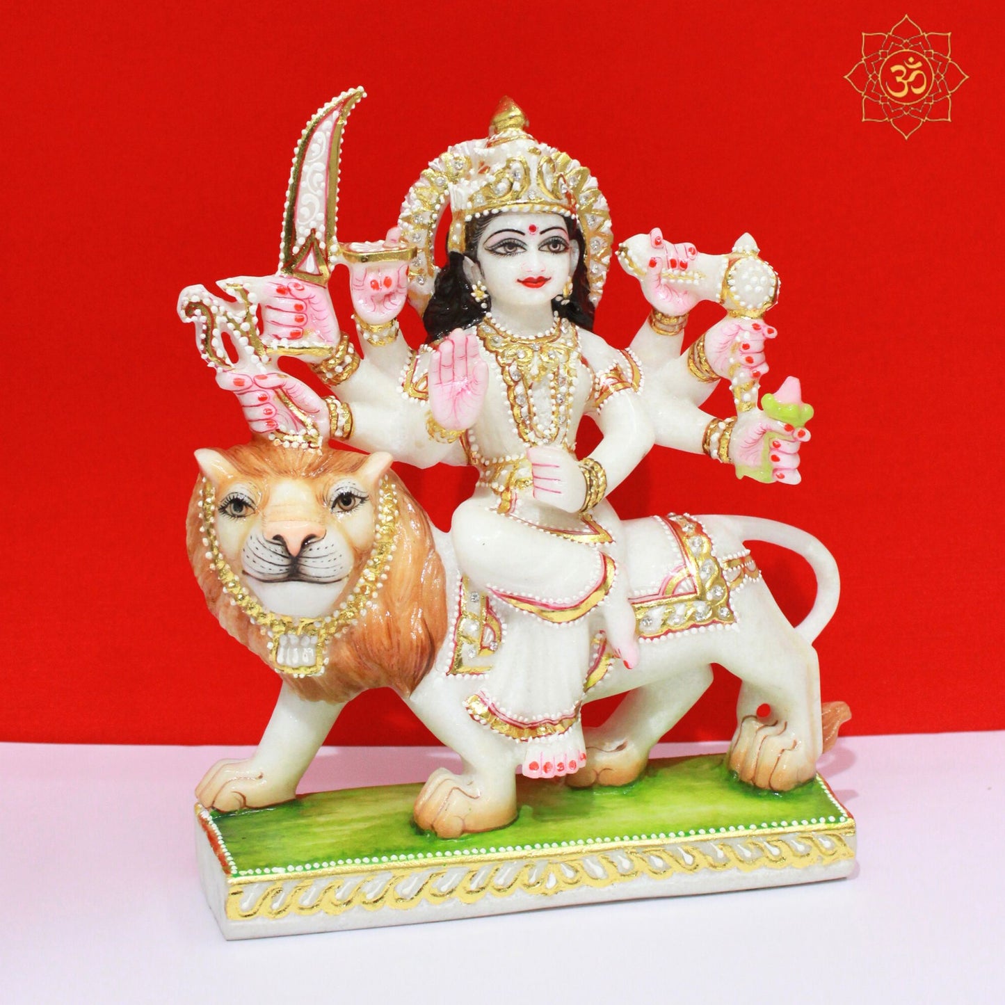 Small Durga maa Marble Murti for Homes and Temples in 9inches