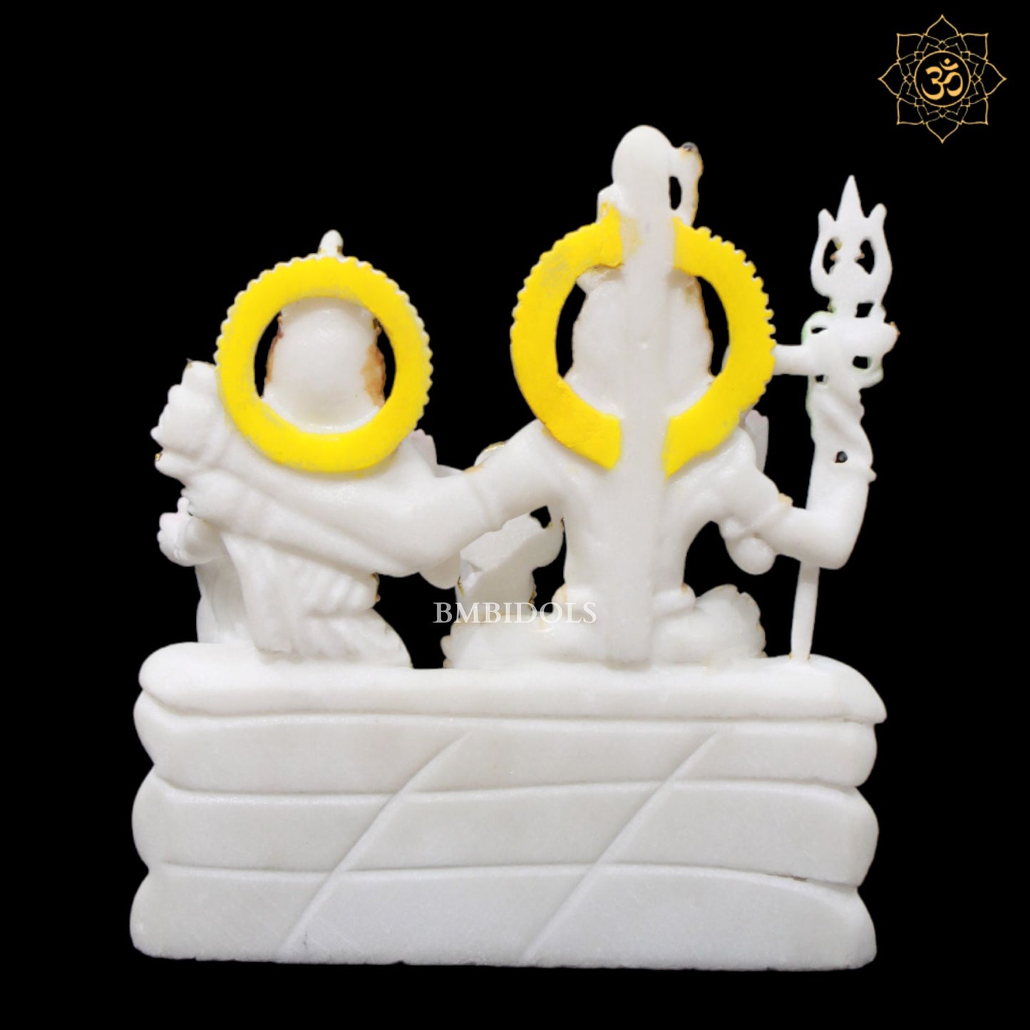 Marble Shiva Parivar Murti for Home Temples in Gold work