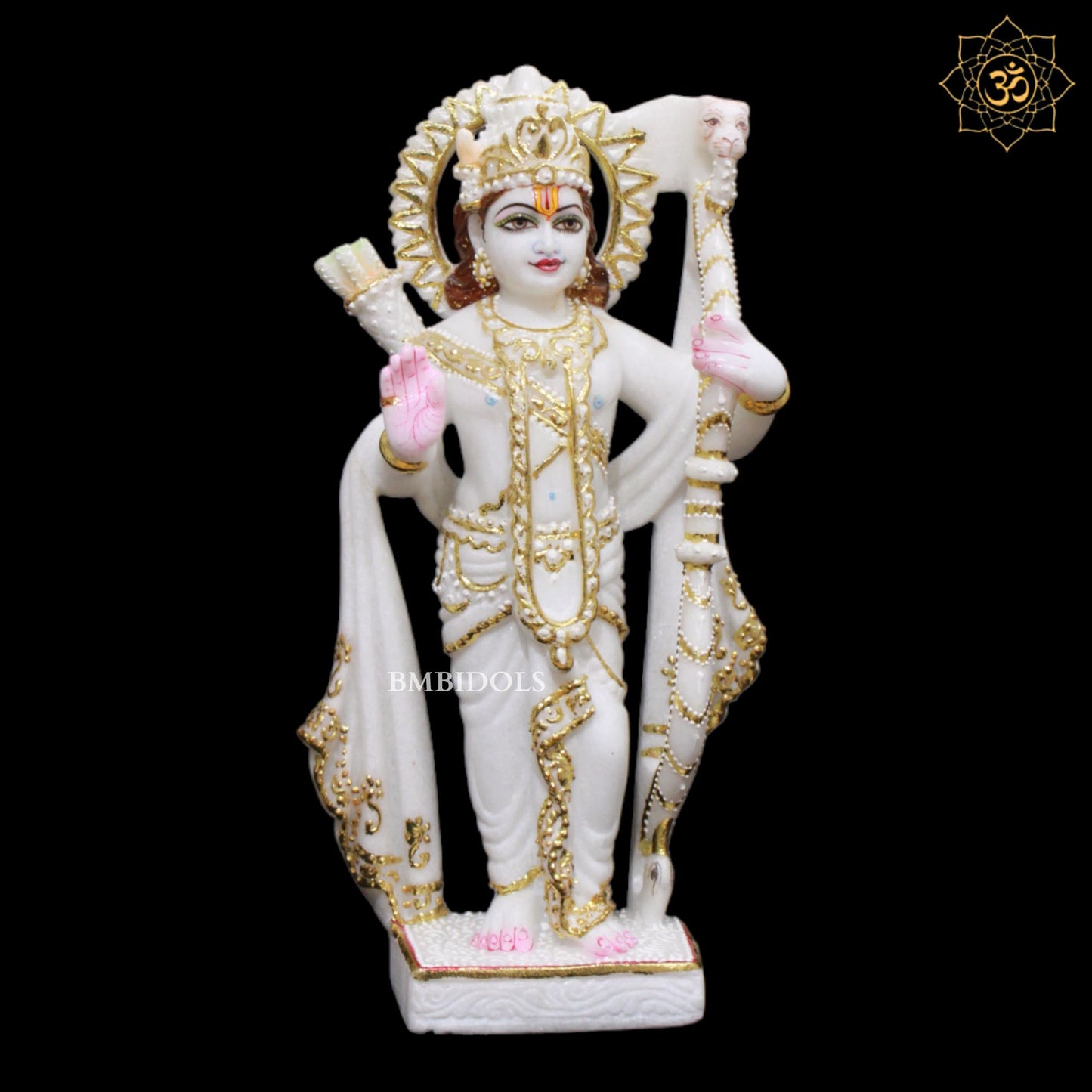 White Makrana Marble Ram Darbar Murti for Homes and Temples in 1feet