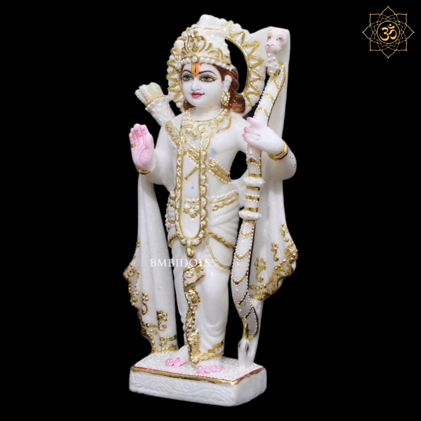White Makrana Marble Ram Darbar Murti for Homes and Temples in 1feet