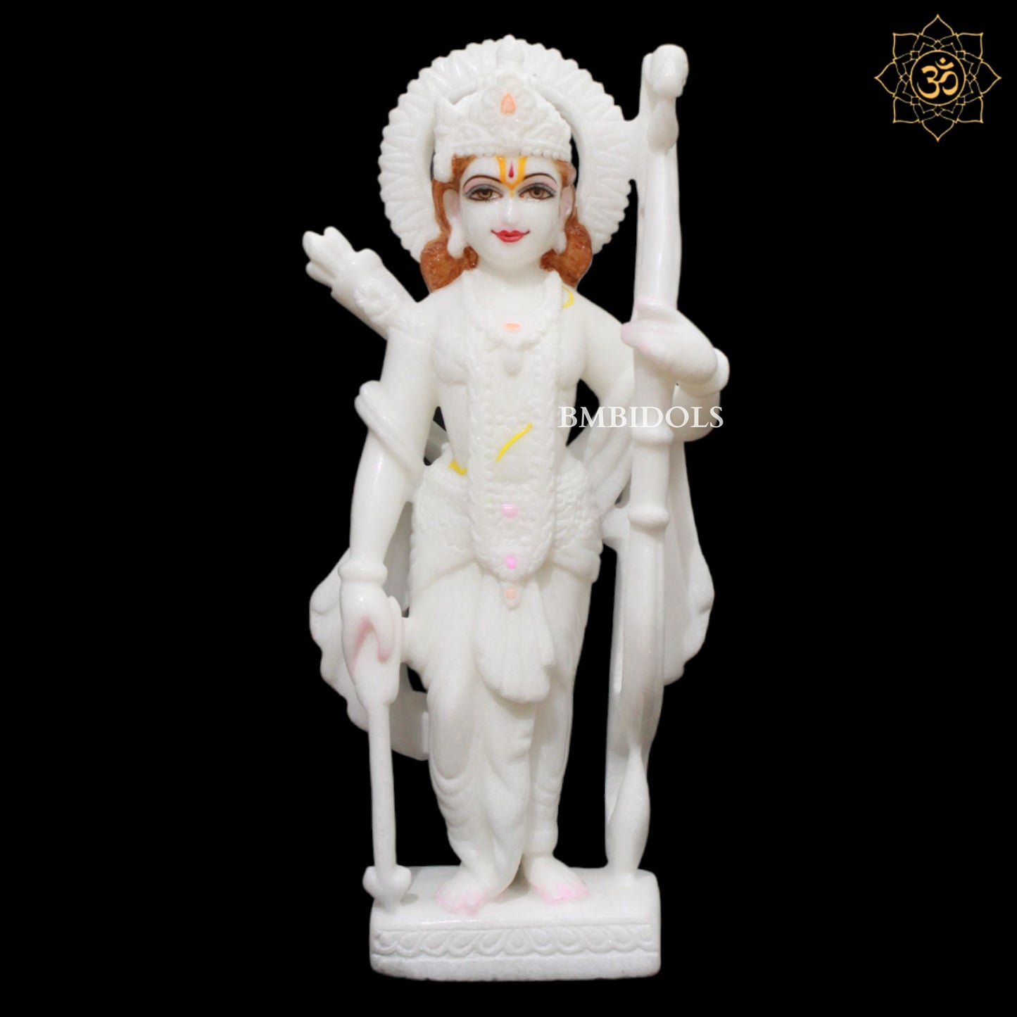 White Marble Ram Darbar Murti in 15inches for Homes and Temples