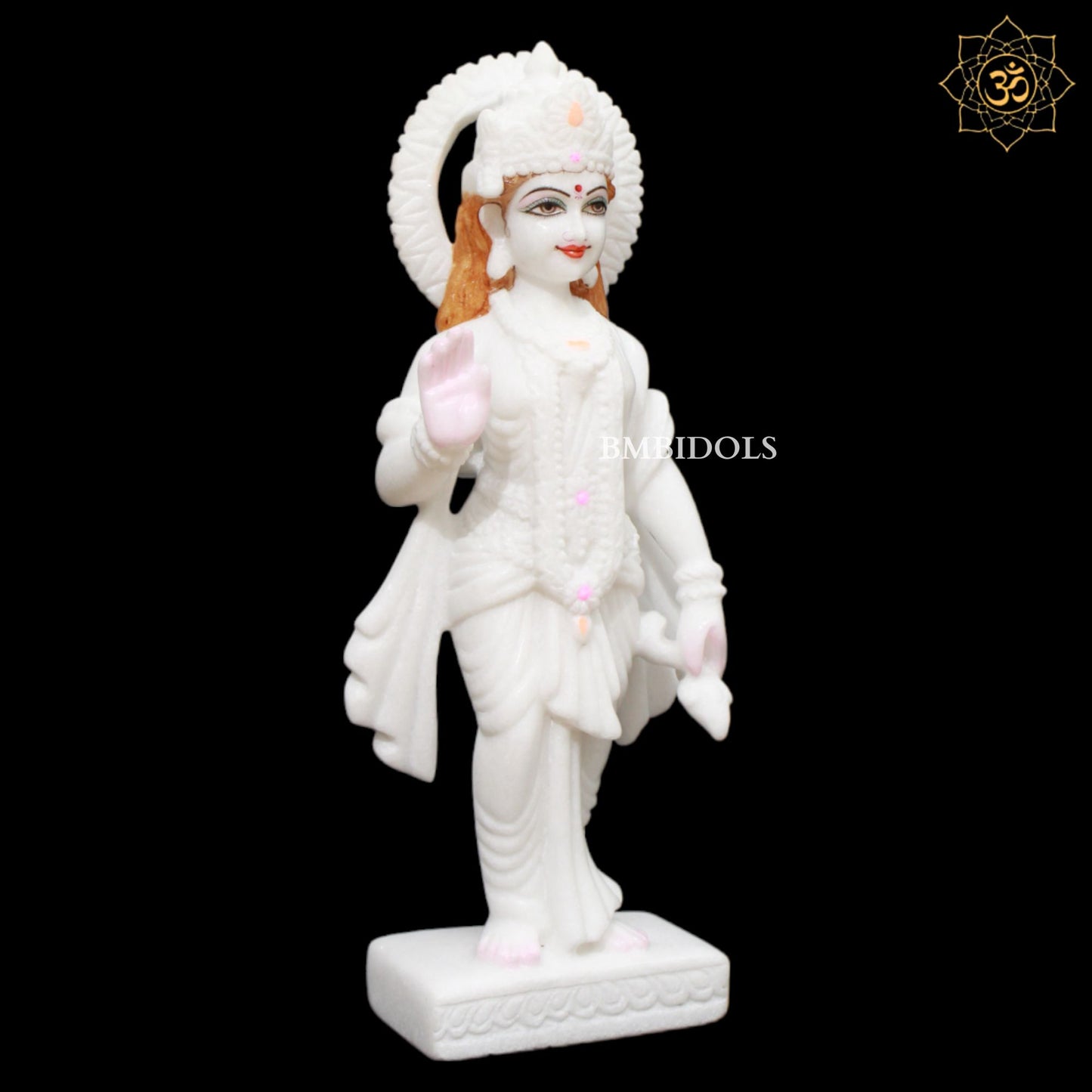 White Marble Ram Darbar Murti in 15inches for Homes and Temples