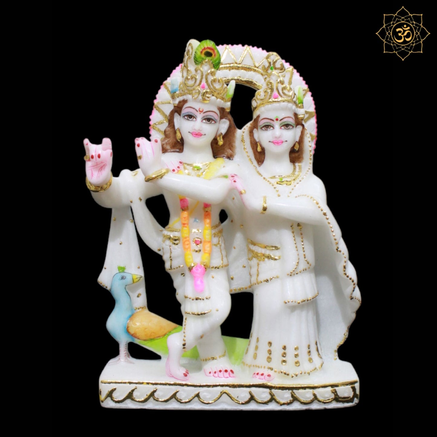 Jugal Radha Krishna Marble Murti in 9inches for Homes and Temples