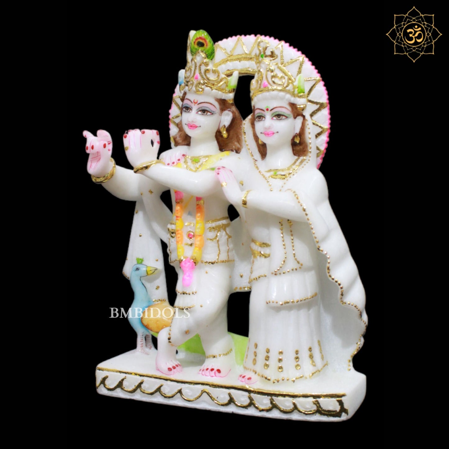 Jugal Radha Krishna Marble Murti in 9inches for Homes and Temples