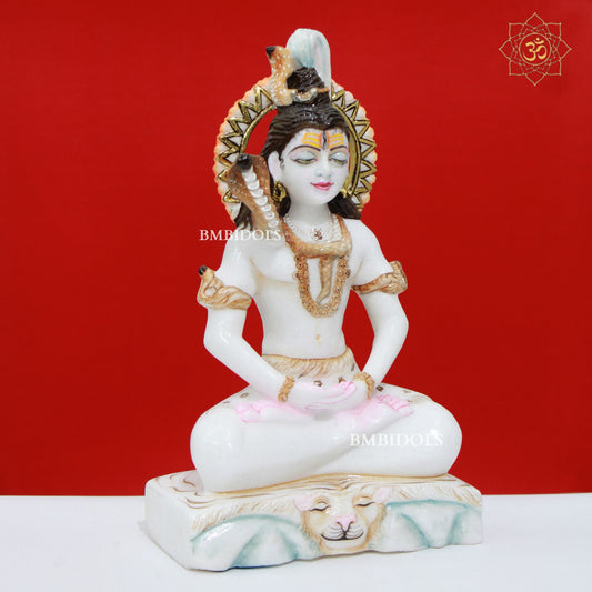 Marble Mahadev (Shiva) Statue in Meditation Posture in 12inches