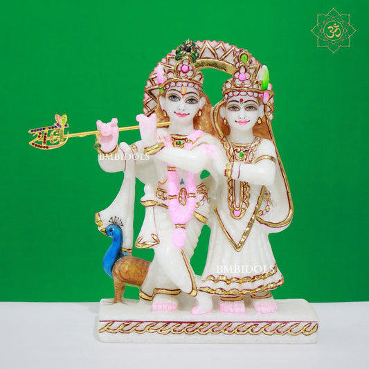 Jugal Radha Krishna Marble made in Makrana Marble in 9inches