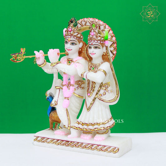 Jugal Radha Krishna Marble made in Makrana Marble in 9inches