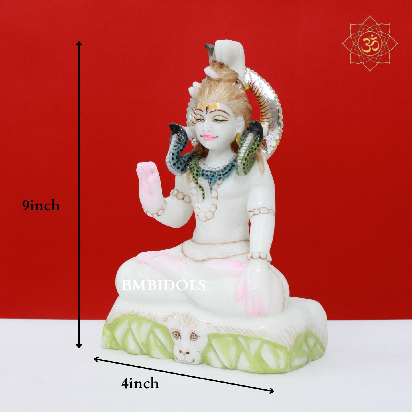 Lord Shiva and Parvati Marble Statue in 9inches for Home Temples