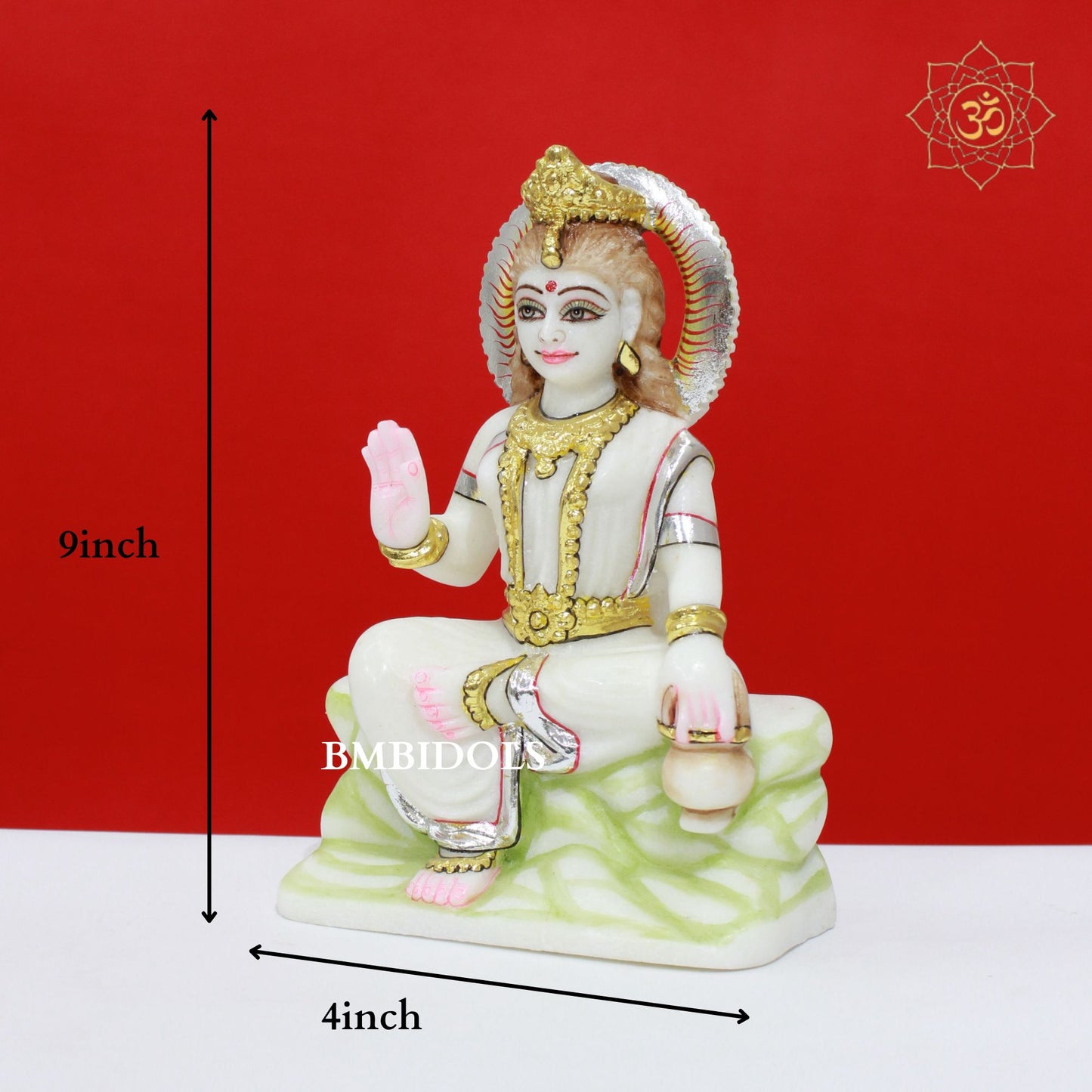 Lord Shiva and Parvati Marble Statue in 9inches for Home Temples