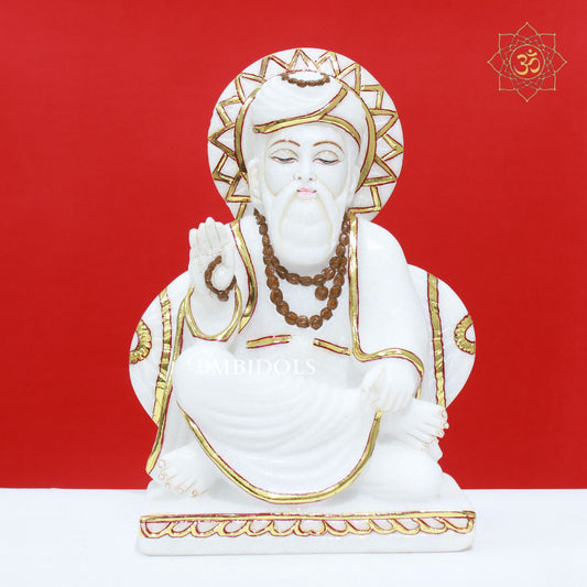 White Marble Guru Nanak Dev Murti made in 12inches