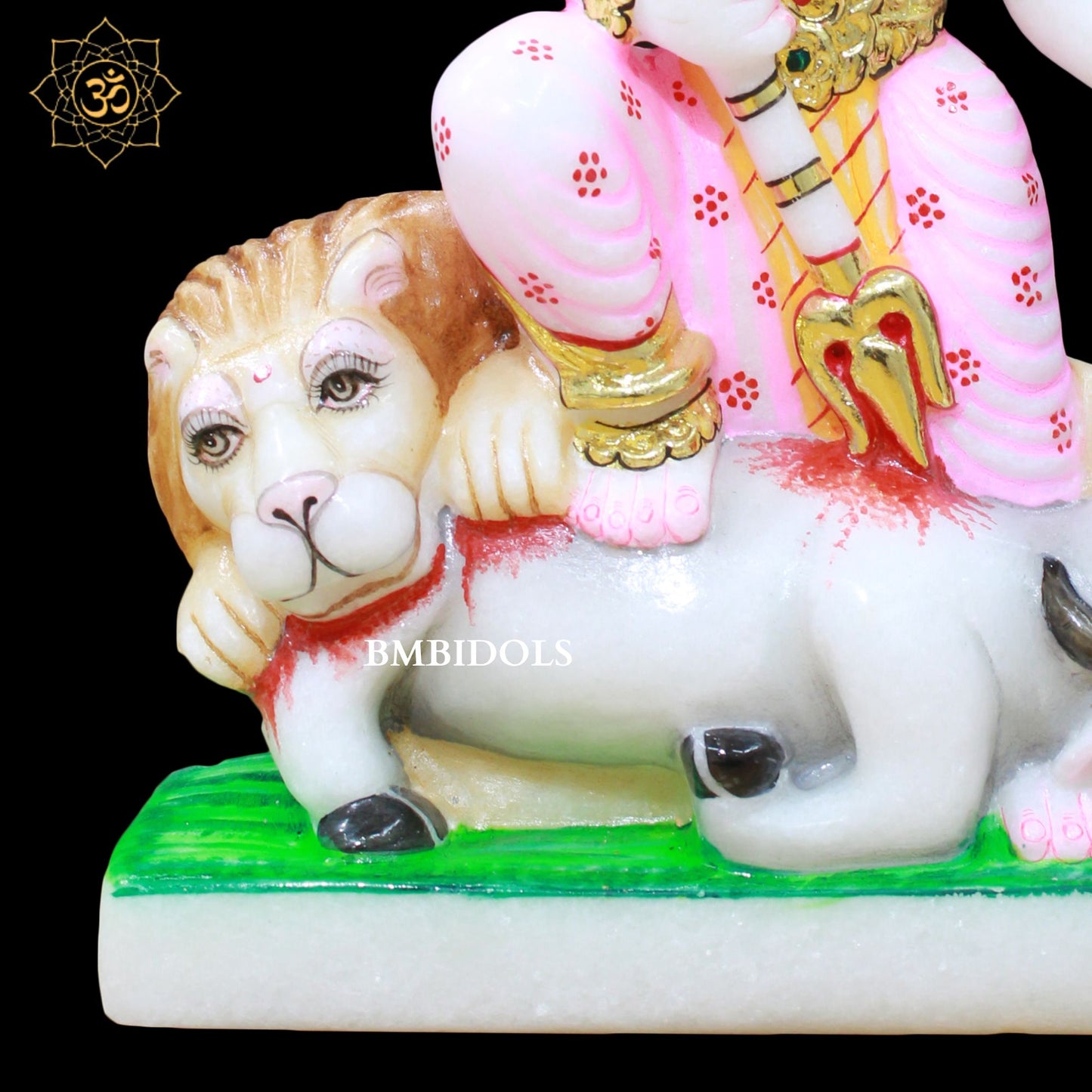 Marble Mahisasuri Durga Murti made in 10inches for Homes and Temples