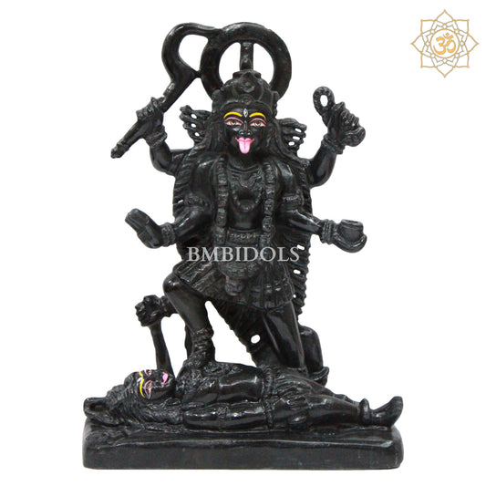 Black Stone Mahakali Statue designed for Homes and Temples in 12inches