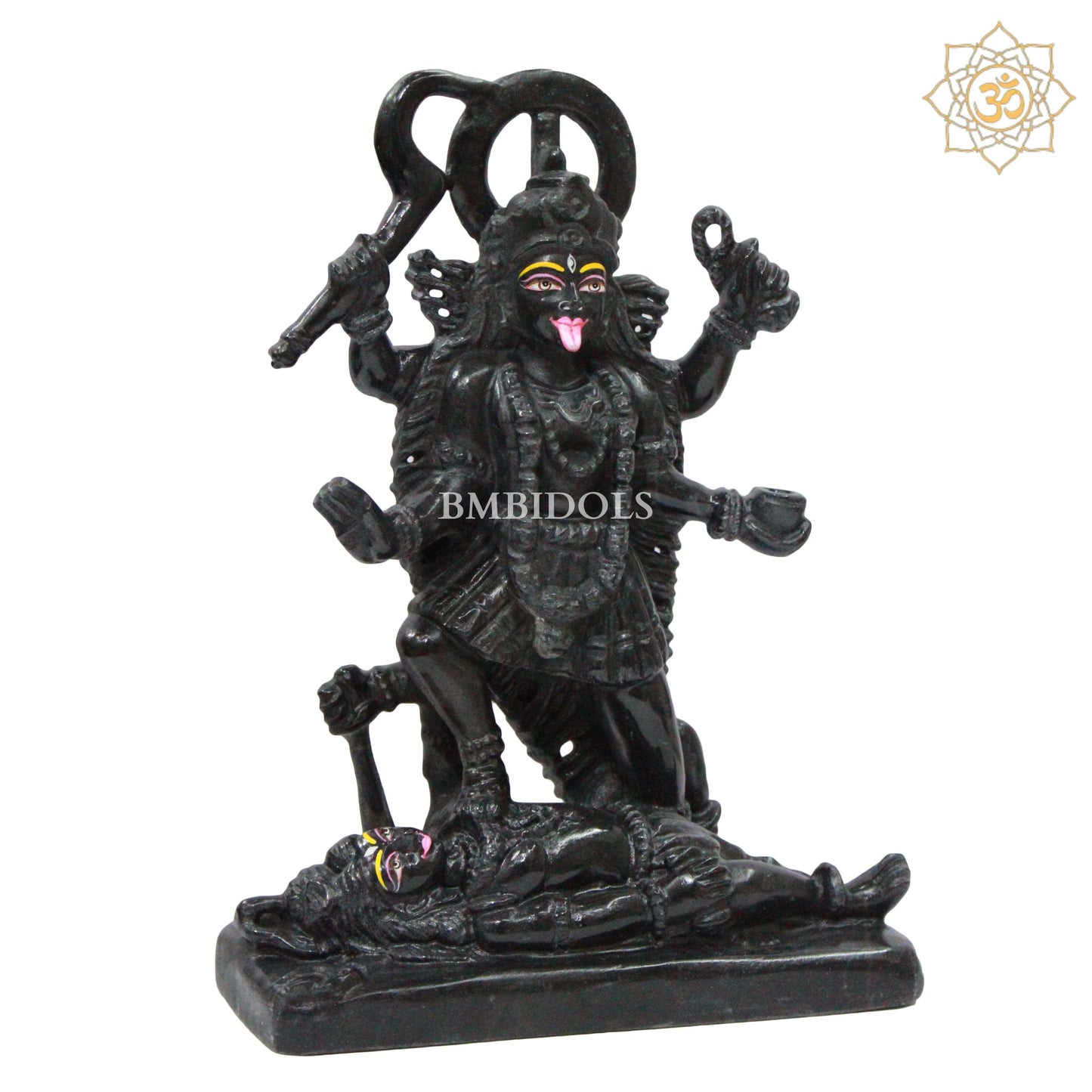Black Stone Mahakali Statue designed for Homes and Temples in 12inches