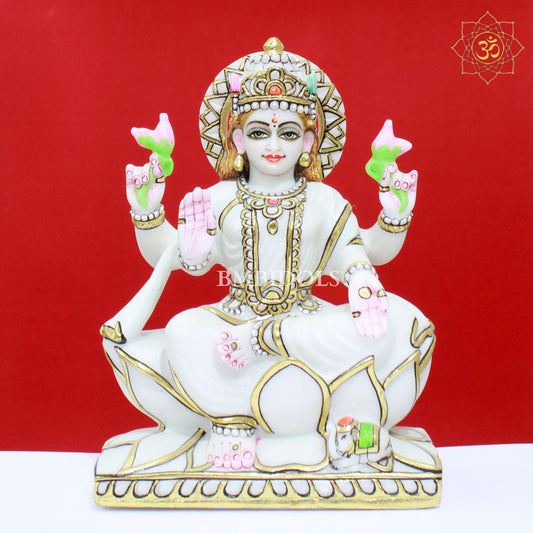 Marble Lakshmi Maa Idol made in Makrana Marble in 12inch