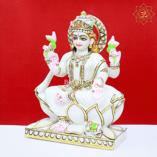 Marble Lakshmi Maa Idol made in Makrana Marble in 12inch