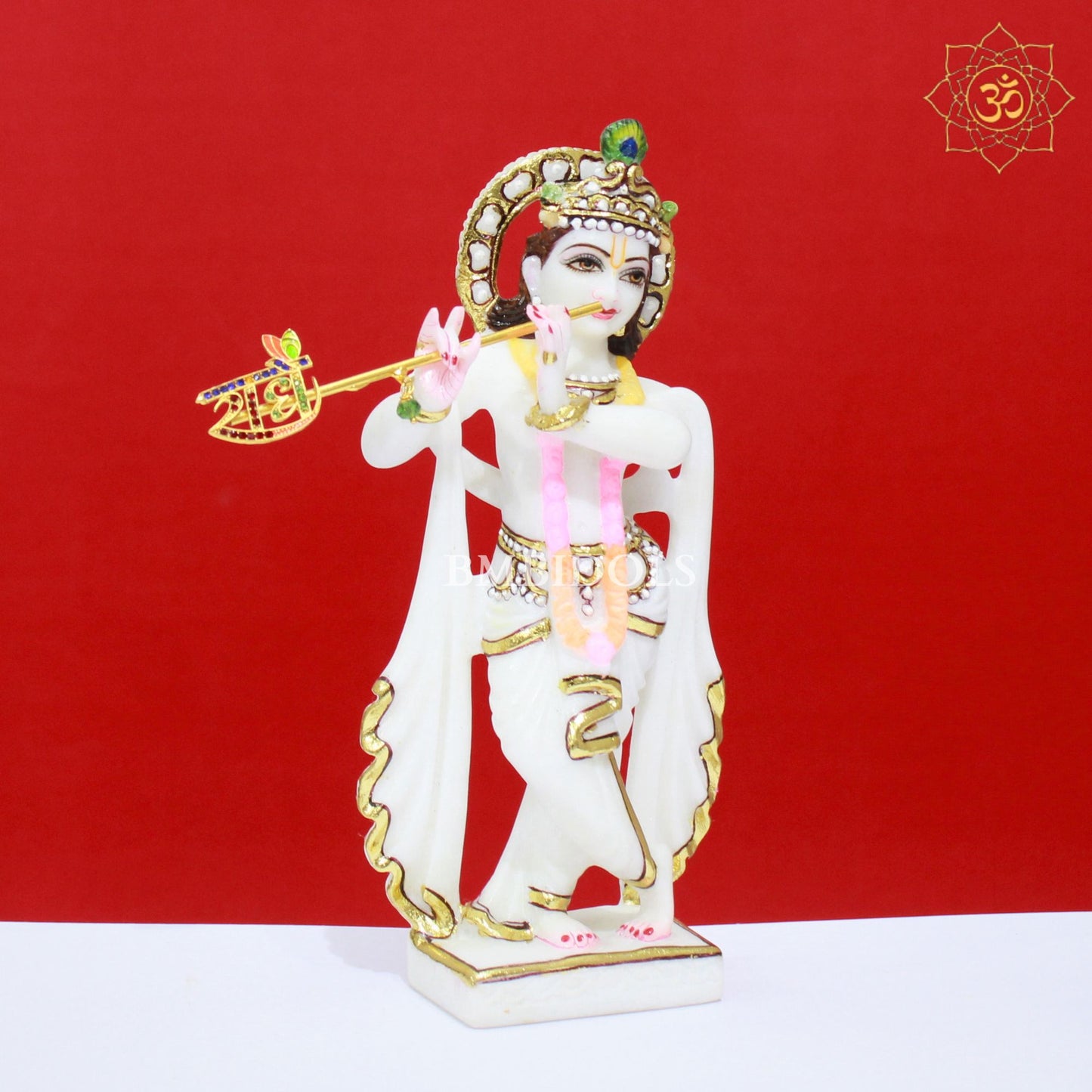 Small Marble Radha Krishna Idol in 9inches for Home Temple