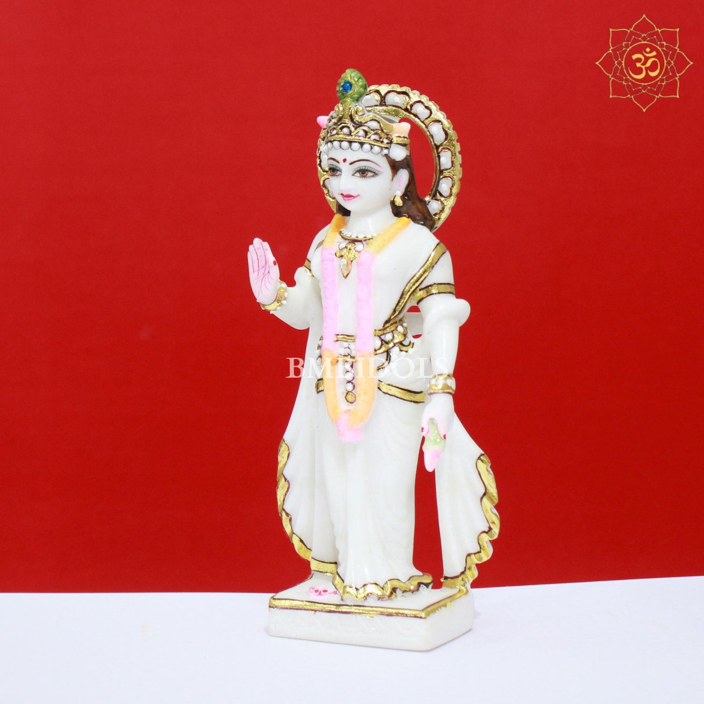 Small Marble Radha Krishna Idol in 9inches for Home Temple