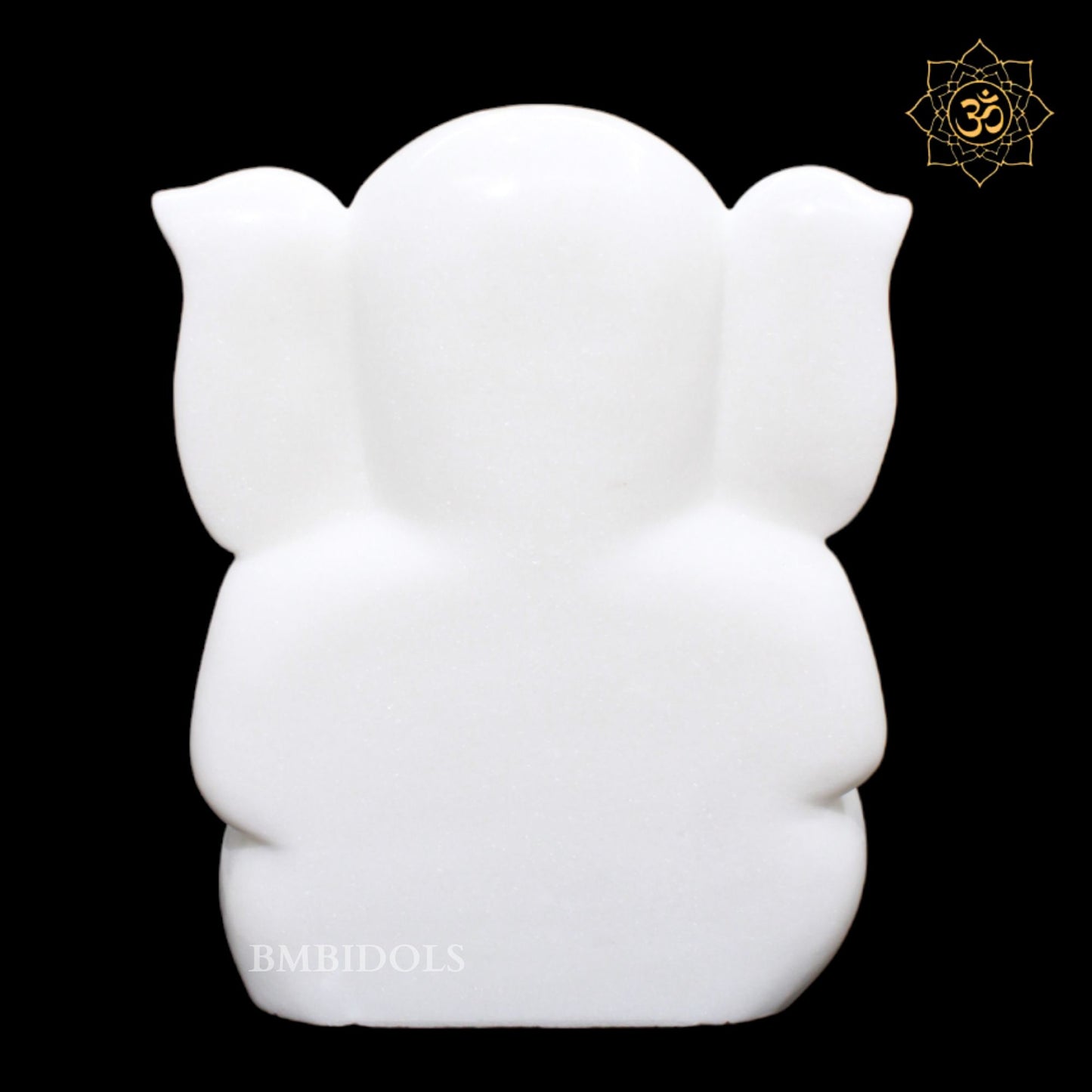 White Modern Abstract Marble Ganesh Murti for Homes and Temples