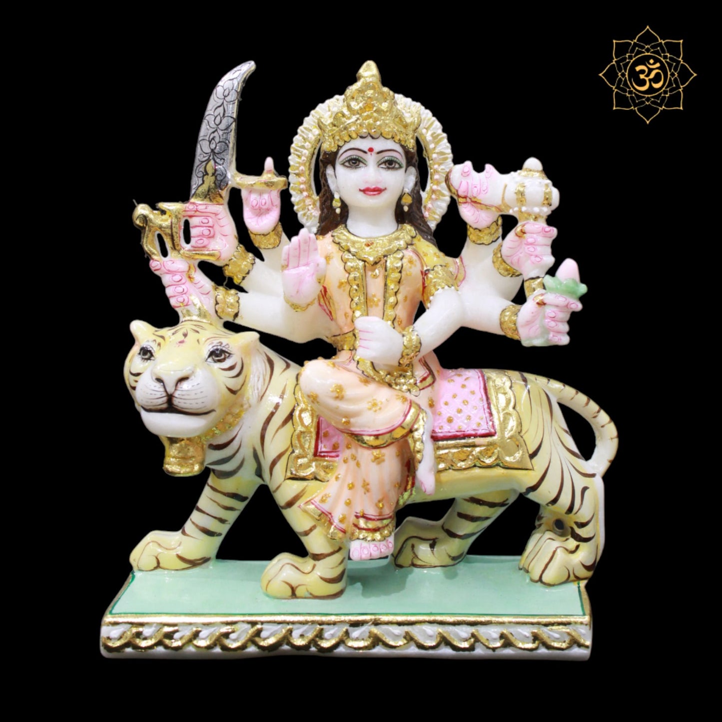 Marble Ambe Maa Murti in Makrana Marble in 9inch