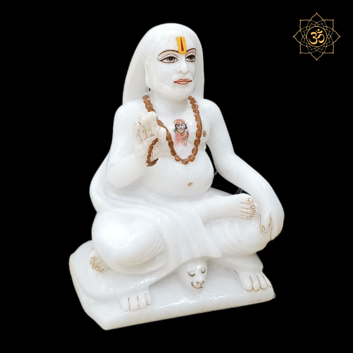 Marble Raghavendra Swami Murti made in Makrana Marble in 12inch