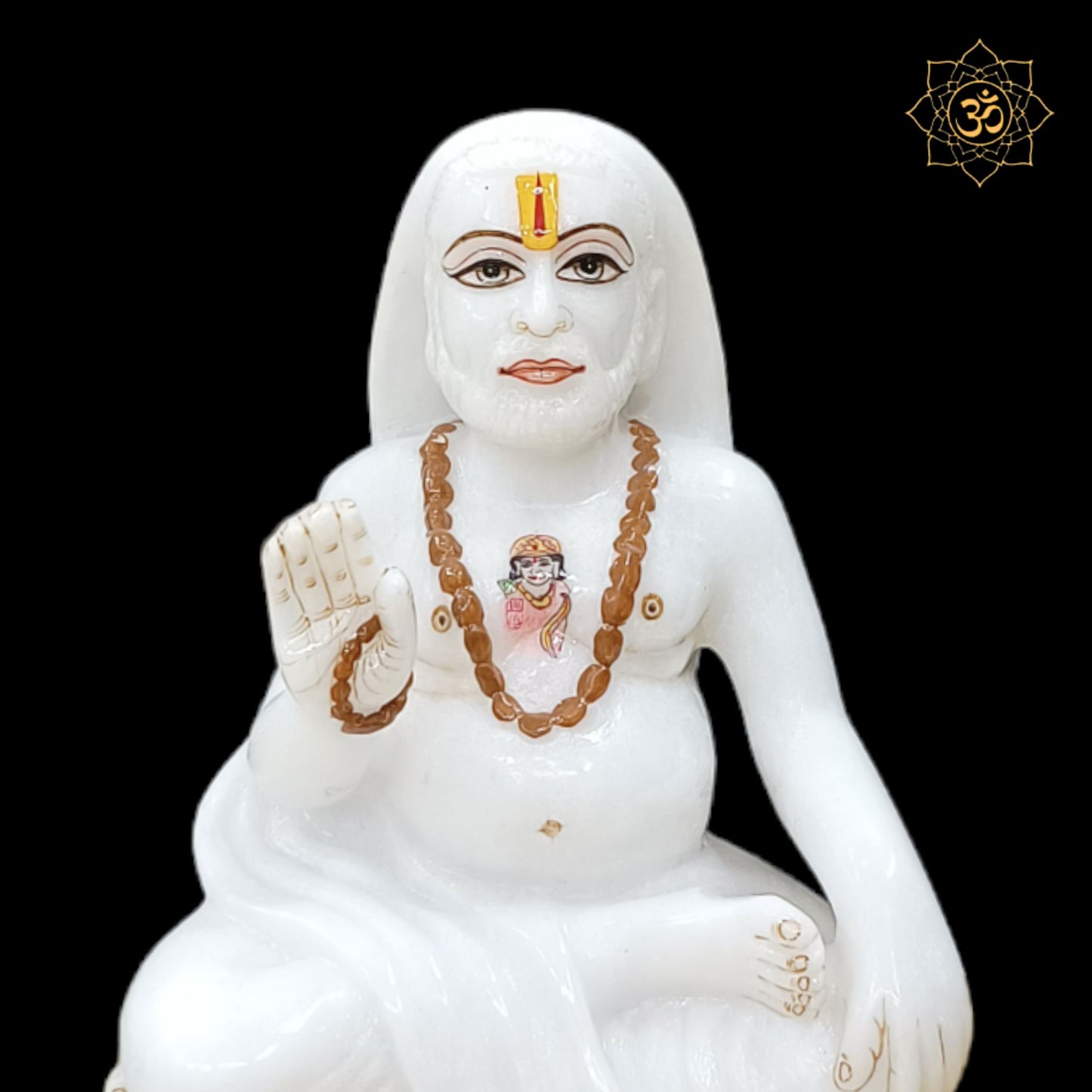 Marble Raghavendra Swami Murti made in Makrana Marble in 12inch