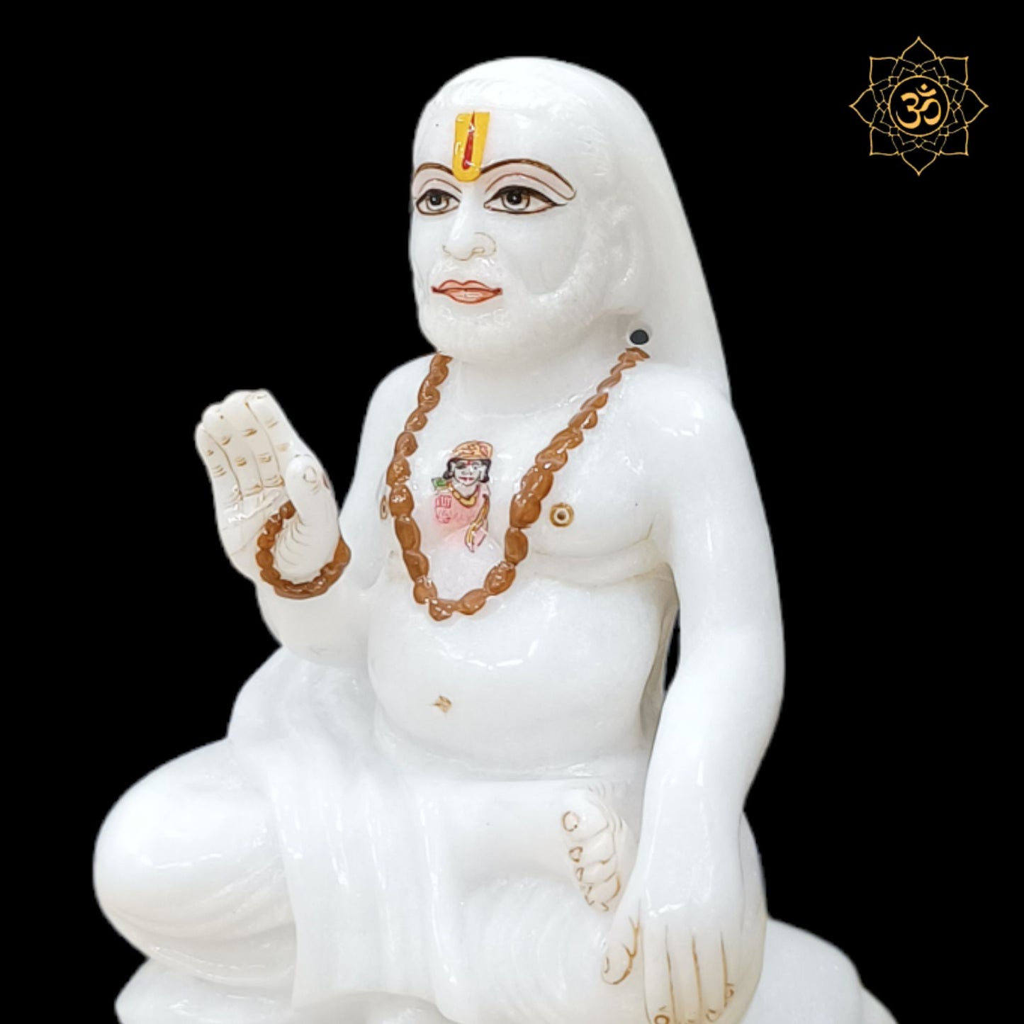 Marble Raghavendra Swami Murti made in Makrana Marble in 12inch