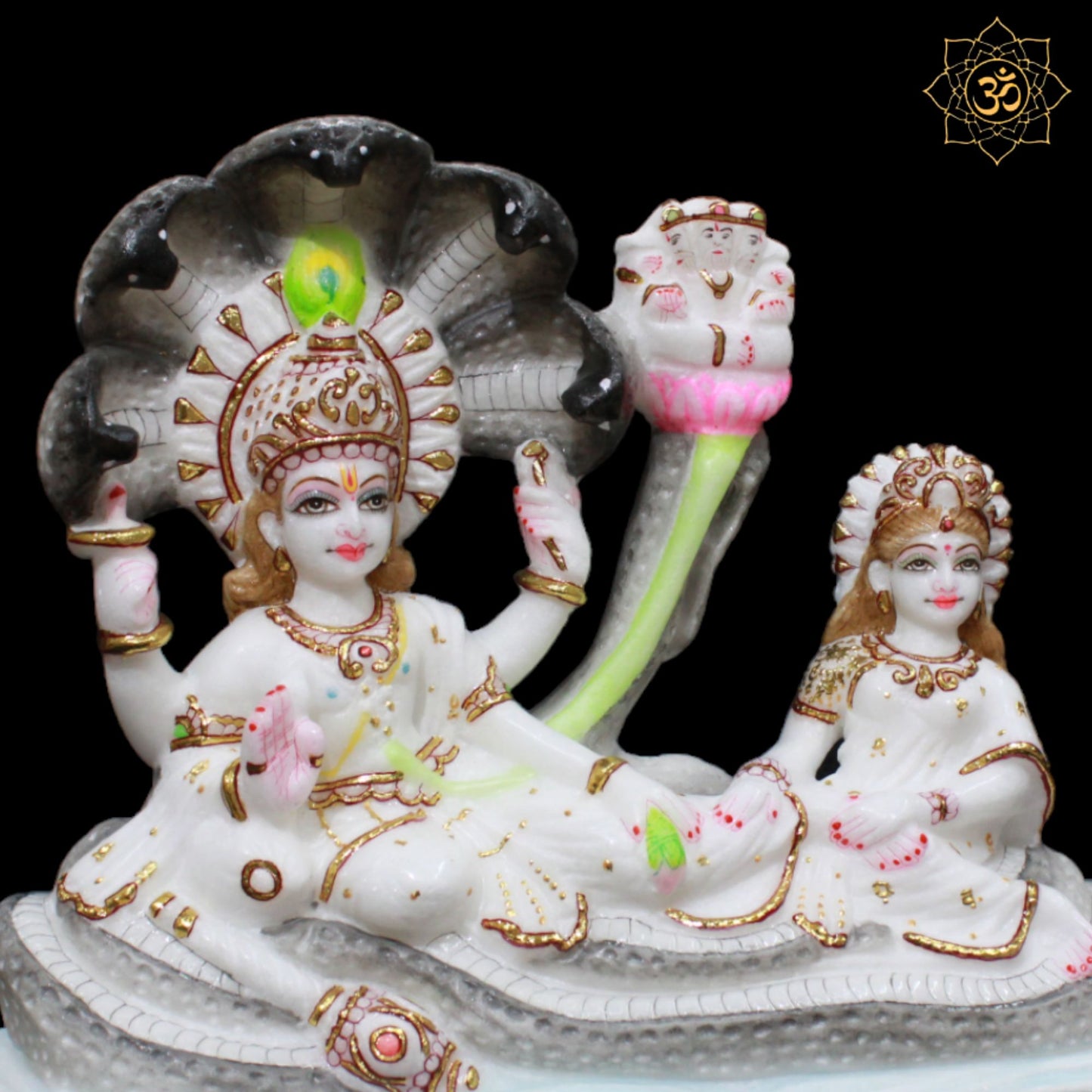 Lakshmi Narayan Marble Murti for Homes and Temples in 12inches
