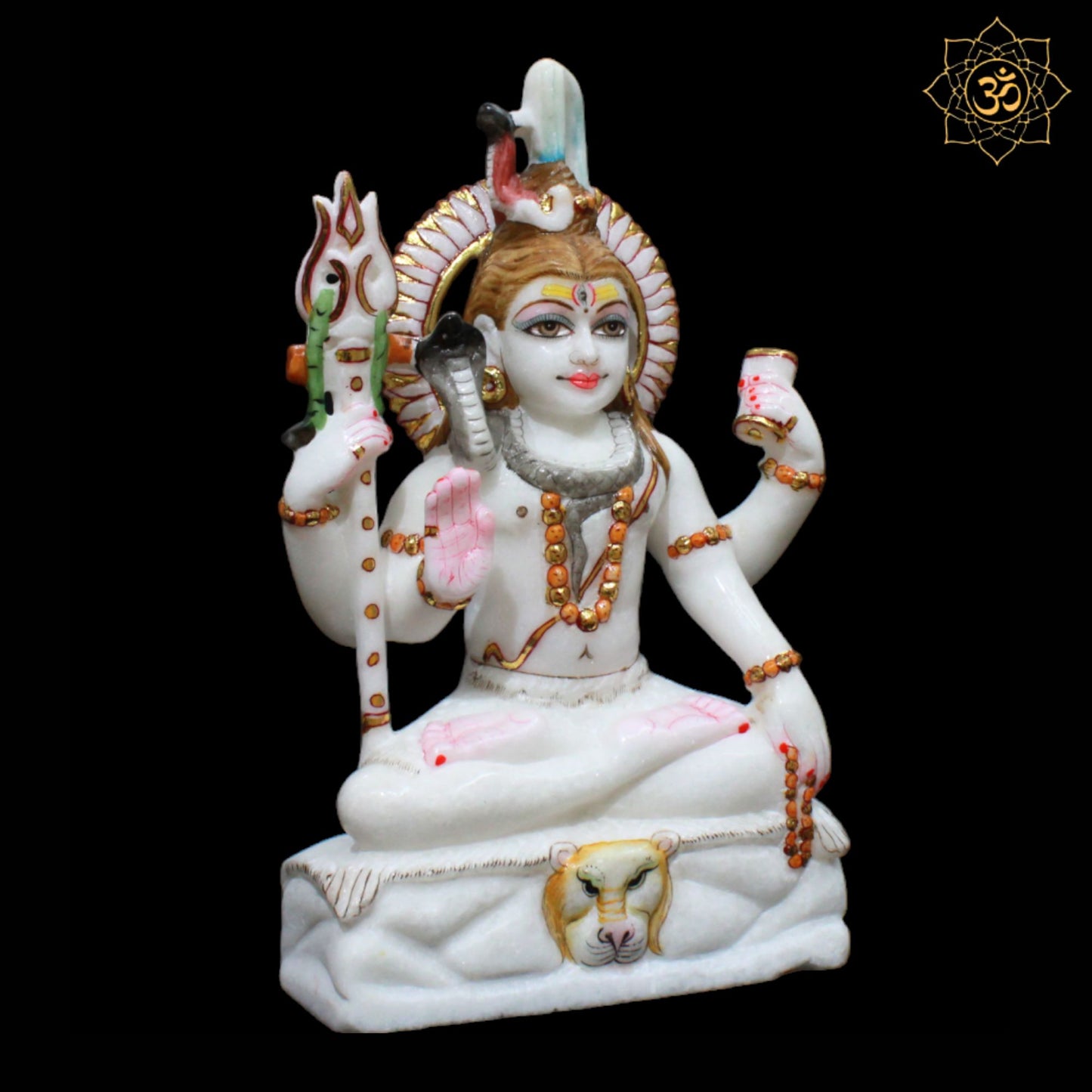 Shiva Marble Murti in Four Hands for Homes and Temples in 1feet