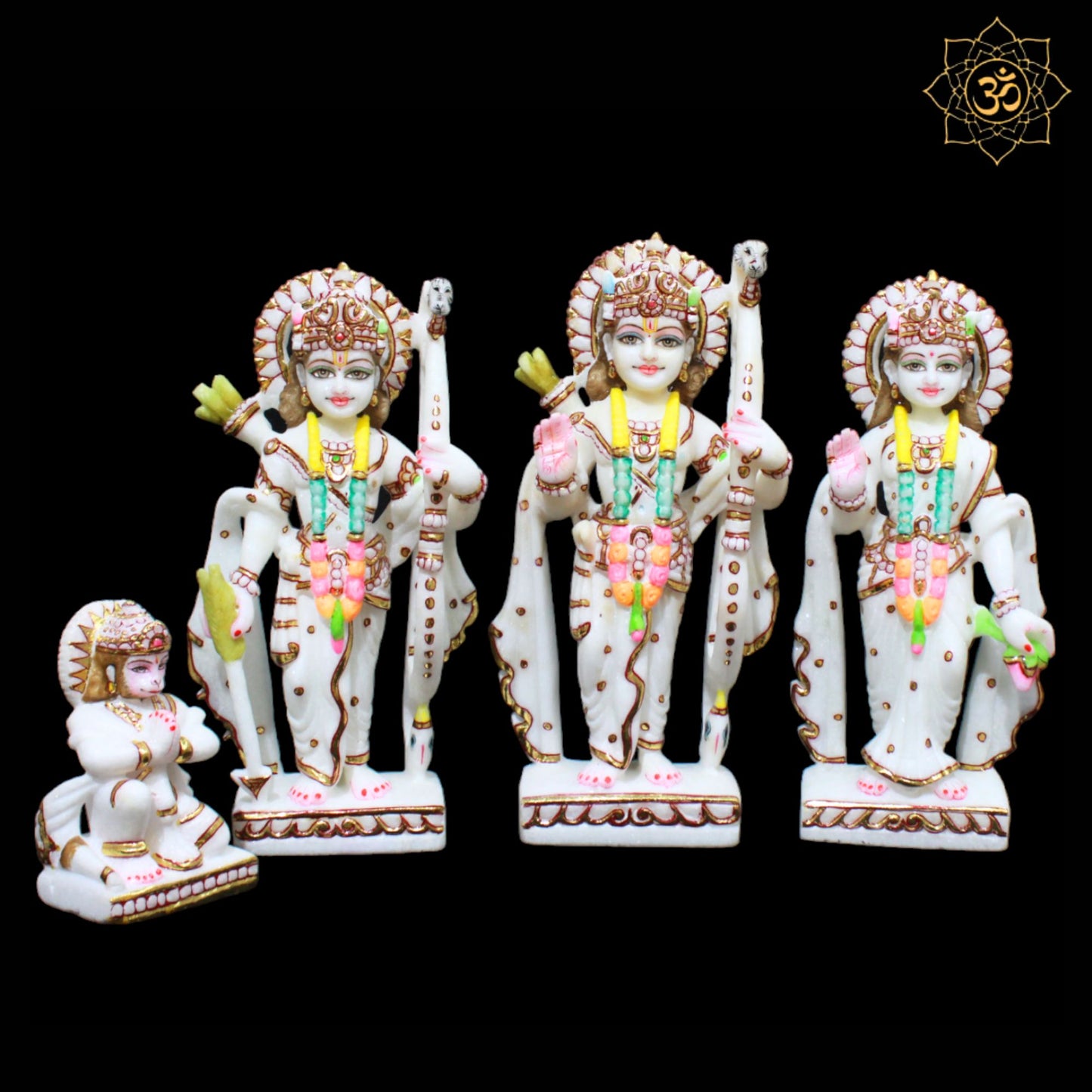 Ram Darbar Marble Statue with Sita, Lakshman and Hanuman in 1feet