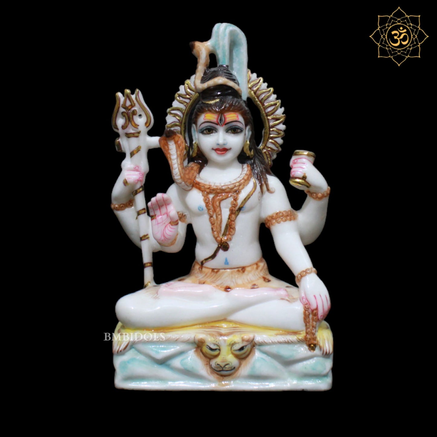 Marble Shiva Statue with Four Hands for Homes and Temples in 9inch