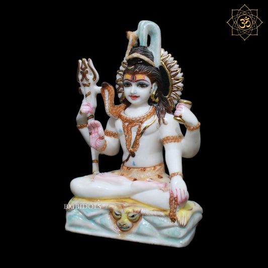 Marble Shiva Statue with Four Hands for Homes and Temples in 9inch