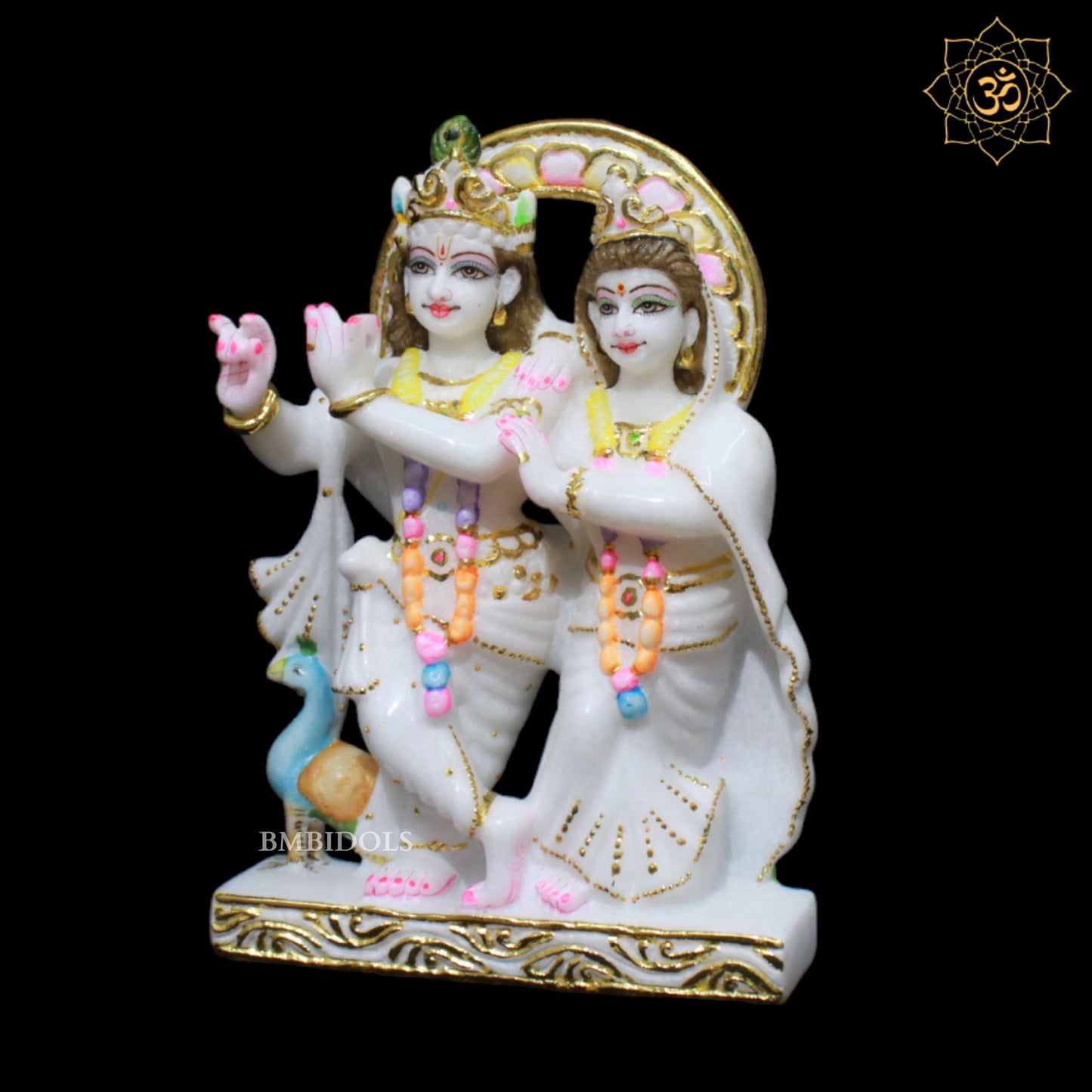 Small Jugal Radha Krishna Murti in Marble in 9inches for Homes and Temples