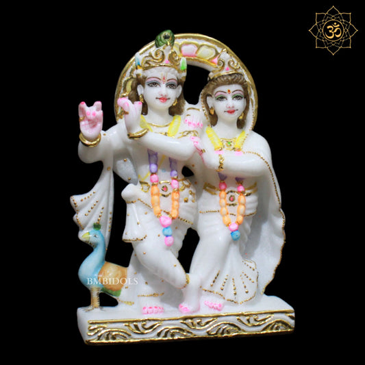 Small Jugal Radha Krishna Murti in Marble in 9inches for Homes and Temples