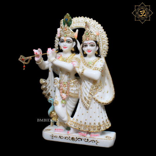 Marble Jugal Radha Krishna Murti in 15inches for Homes and Temples