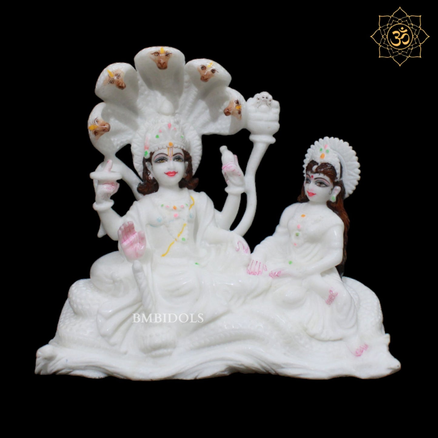 Marble Lakshmi Narayan Murti made in Makrana Marble in 11inch