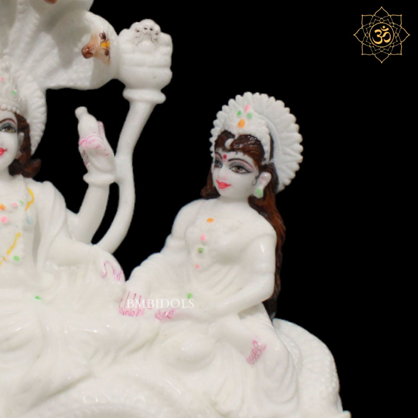 Marble Lakshmi Narayan Murti made in Makrana Marble in 11inch
