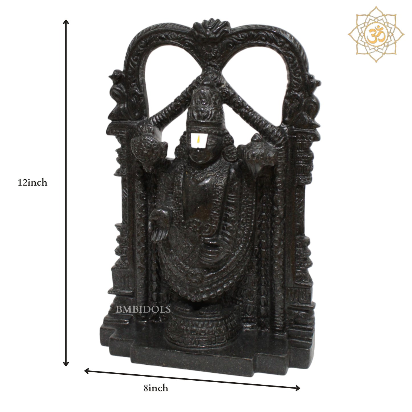 Pre-Order Black Tirupati Bhagwan Statue in 12inches for Homes and Temples