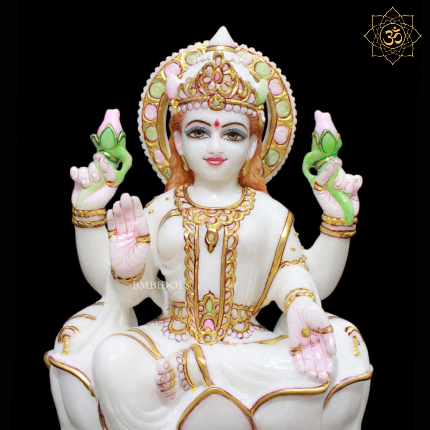 Marble Laxmi Maa Murti made in Makrana Marble in 12inch