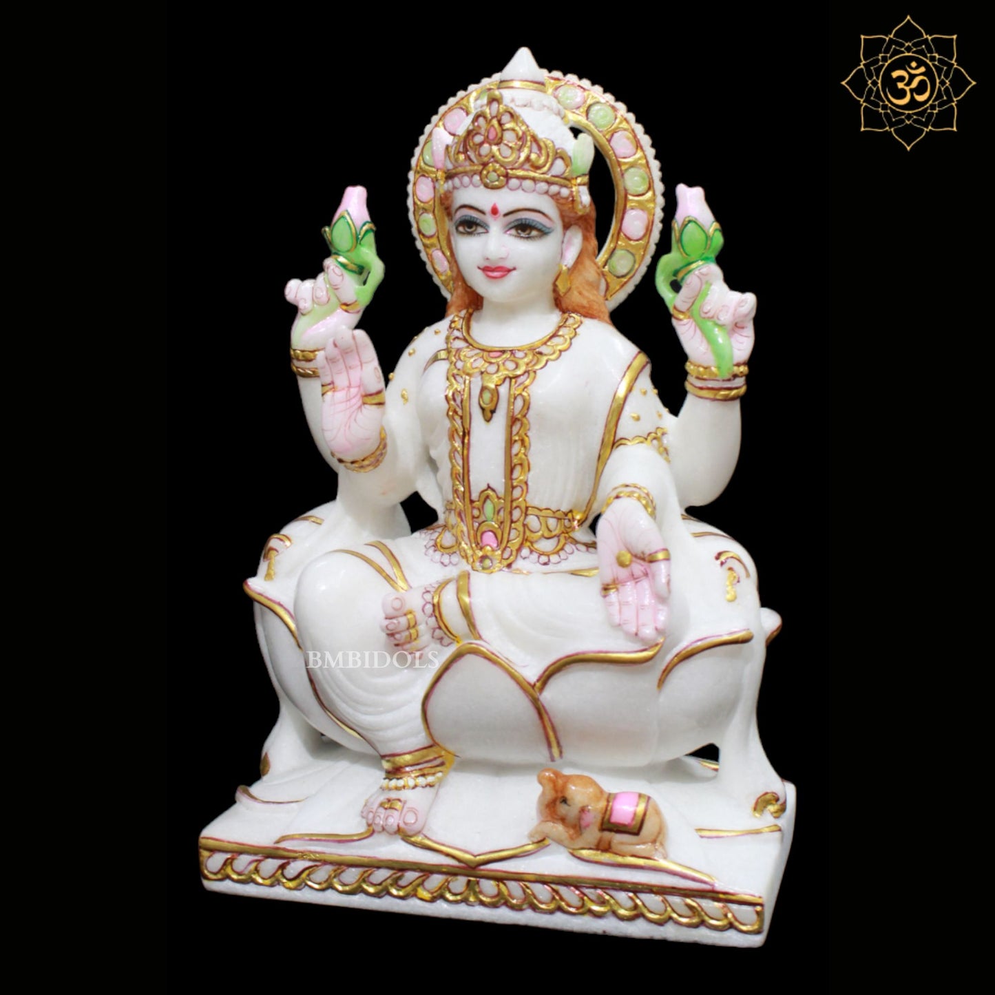 Marble Laxmi Maa Murti made in Makrana Marble in 12inch