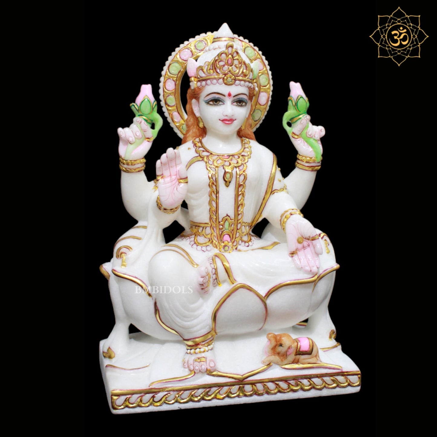 Marble Laxmi Maa Murti made in Makrana Marble in 12inch