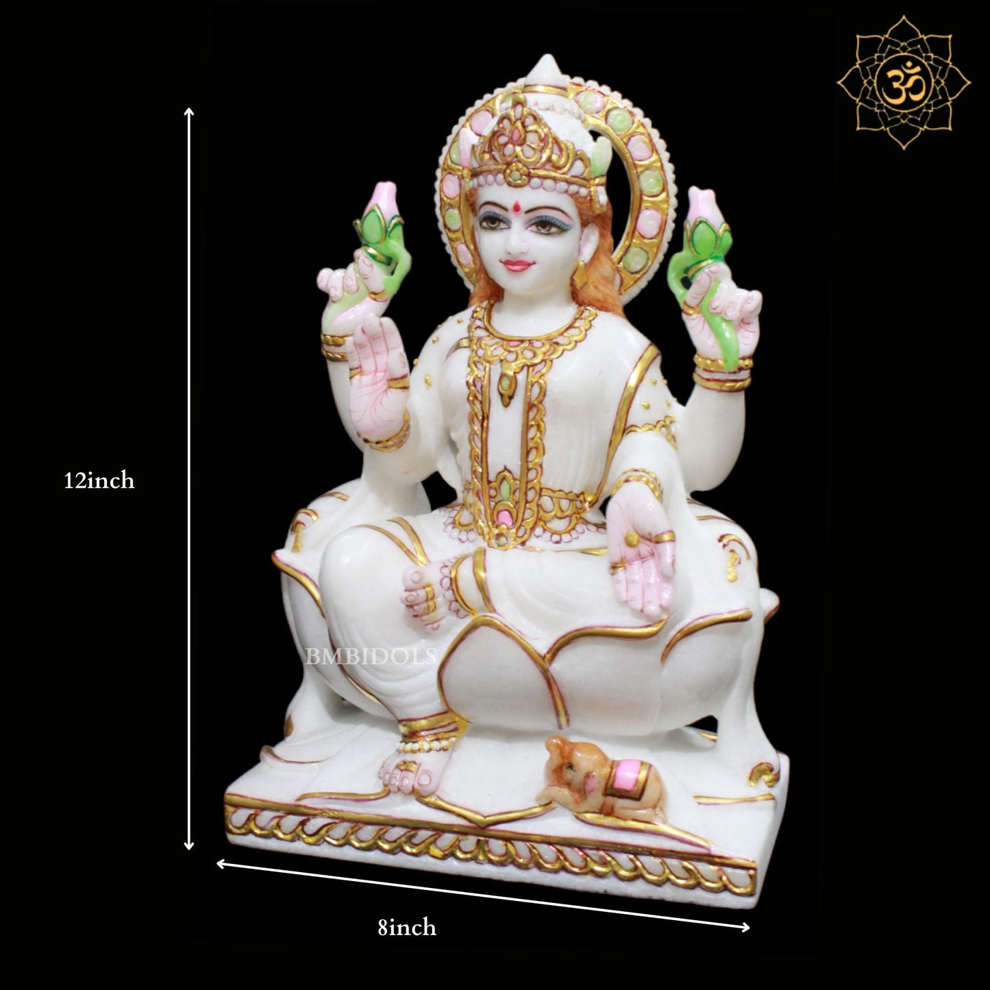 Marble Laxmi Maa Murti made in Makrana Marble in 12inch