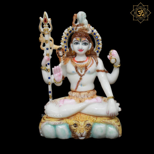 Small Marble Shiva Murti designed in 9inches for Home and Mandirs
