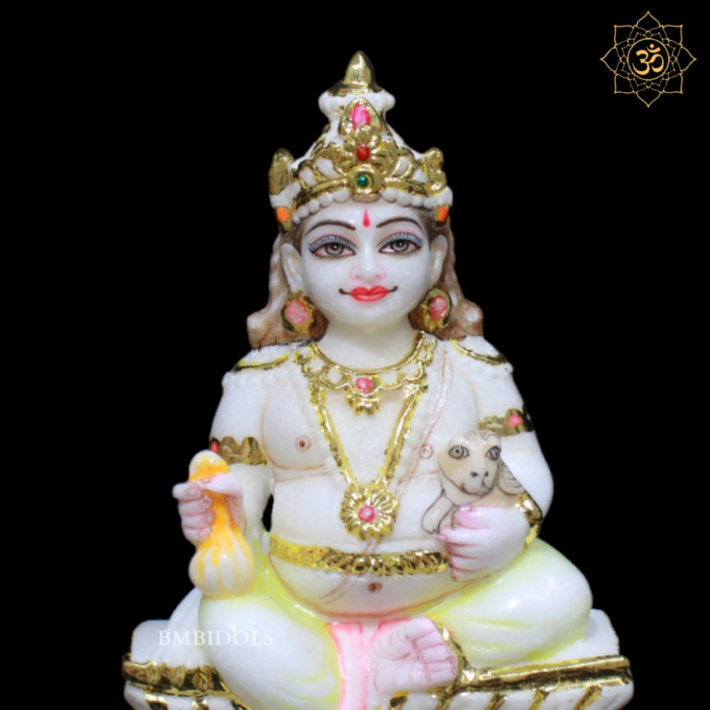 Marble Kuber Marble Murti for Homes and Temples in 7inch